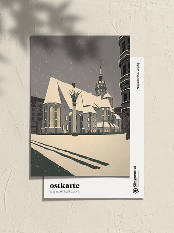 Nikolaikirche - Winter, Postkarte A6