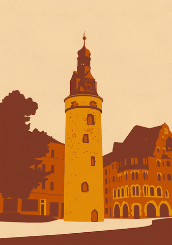 Leipziger Turm, Kunstdruck A4/ A3