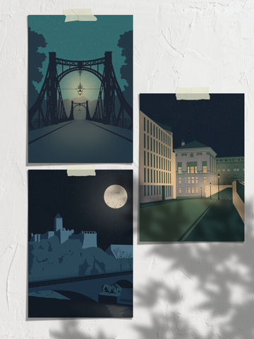 Postkarten-Set Nachtwanderung